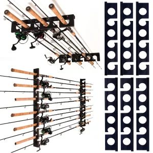 Black Top Fishing Rod Holder 12 Rods Wall Or Ceiling Mount