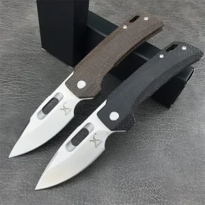 GC002 EDC Folding Pocket Knife 8Cr13Mov Blade Linen Handle
